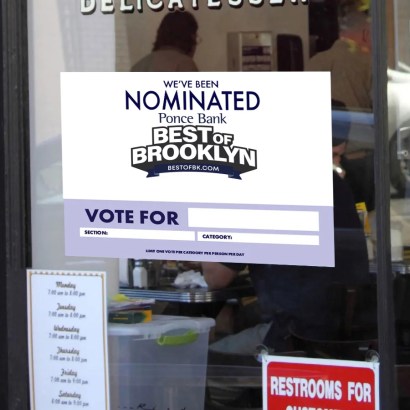 we've been nominated promotional sign window cling